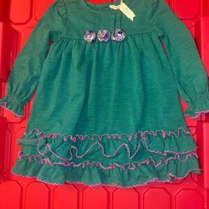 Matilda Jane Teal Dress with Purple Trim